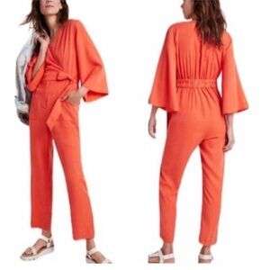 • Anthropologie • NWOT Amadi Women’s Coral Jumpsuit Size Small